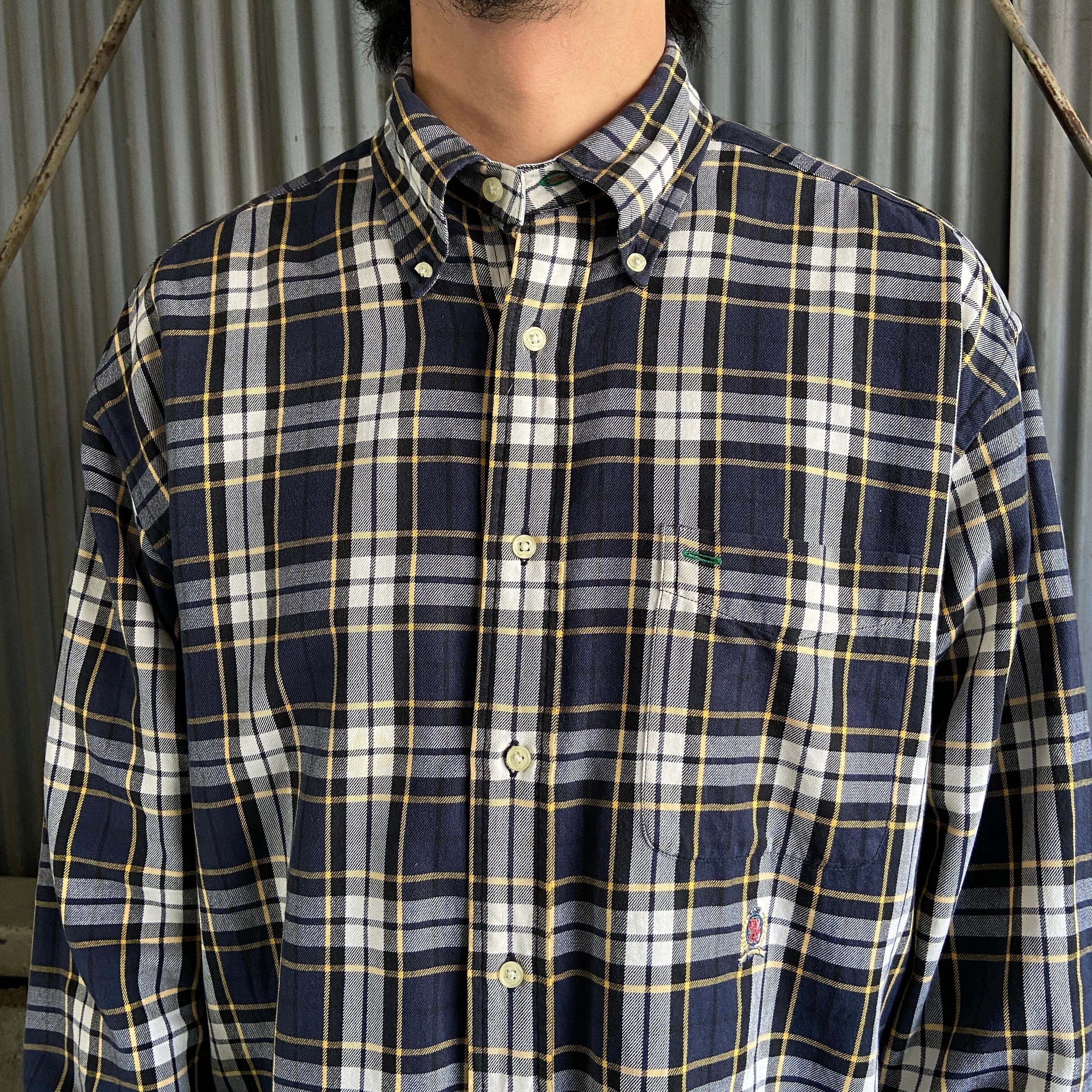 TOMMY HILFIGER トミーヒルフィガー チェックシャツ メンズL 古着 