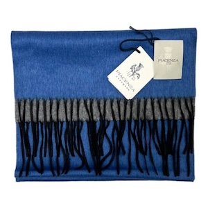 PIACENZA(ピアチェンツァ) Silk-Cashmere Double face Scarf/BLUE×L.GRAY(82249/44/55)