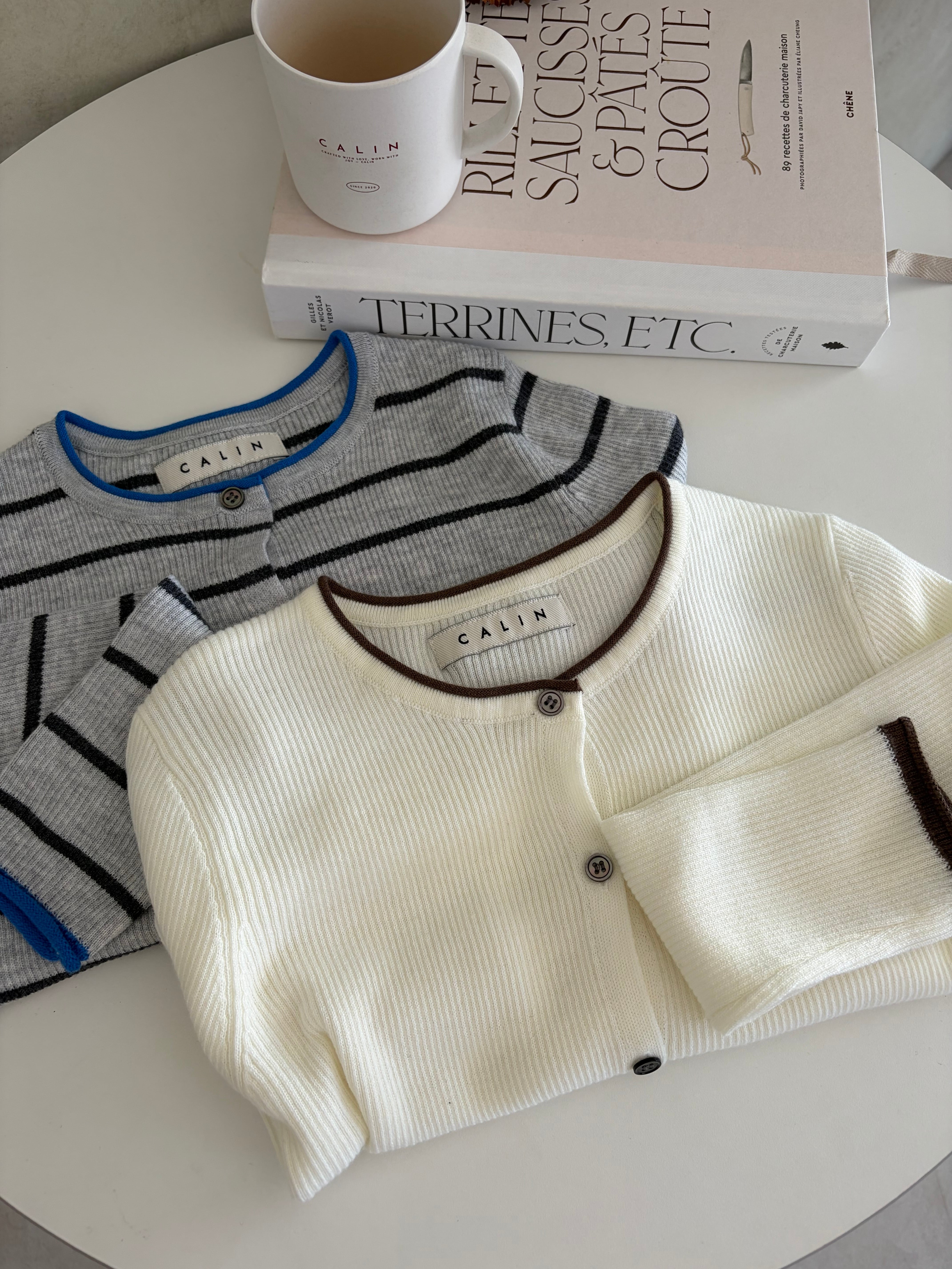 【予約】【ORIGINAL】piping cardigan(mom)