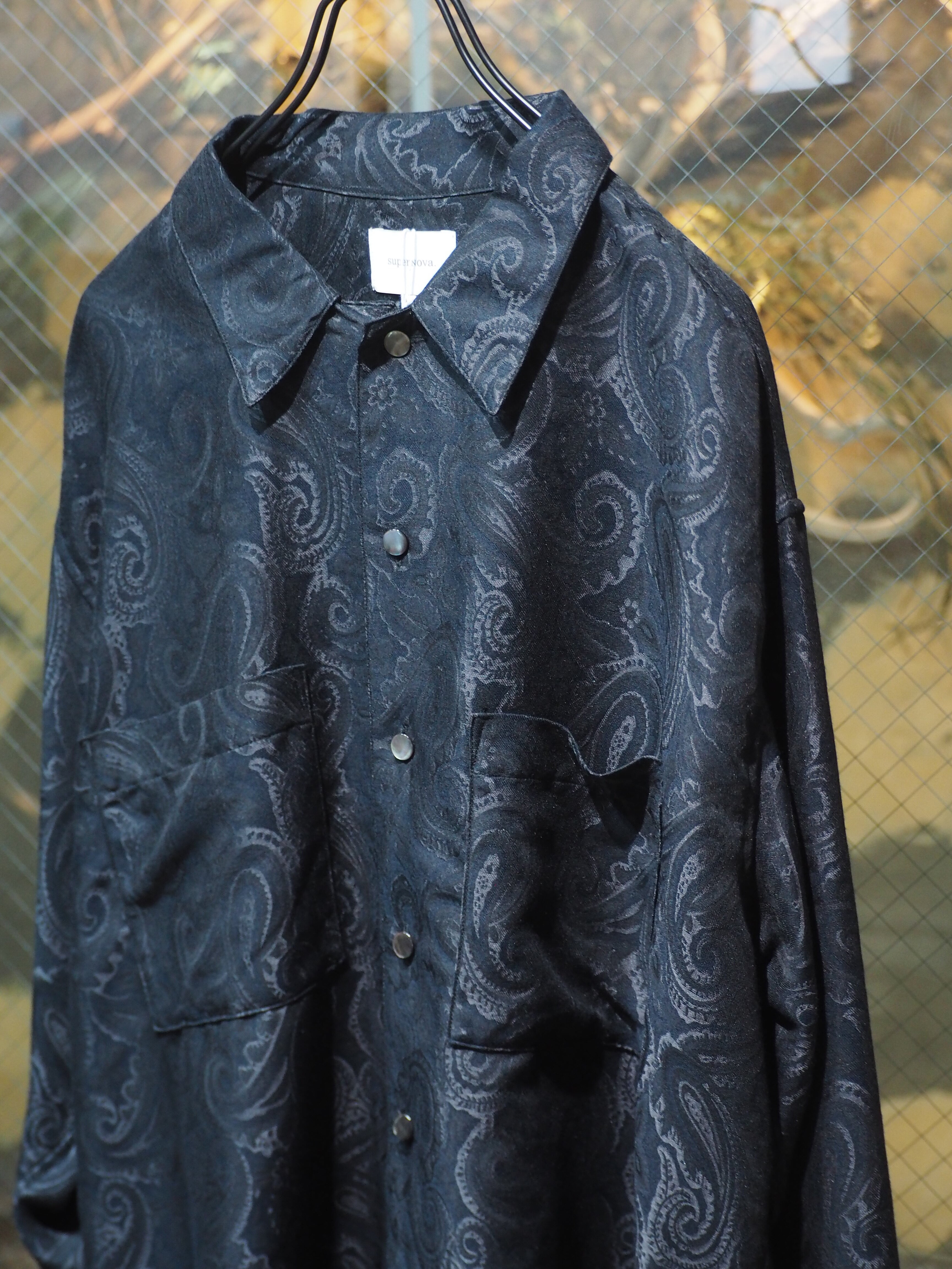 サイズM LAST1】superNova. Split yoke big shirt - Paisley jacquard