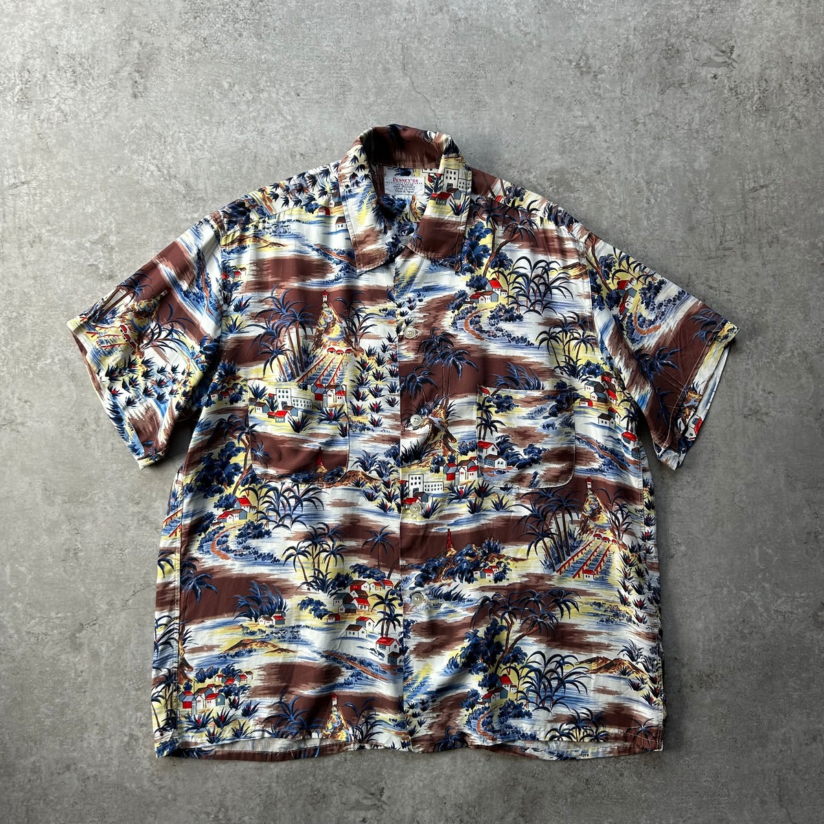 60s penneys アロハ 日本製 レーヨン オープンカラー60