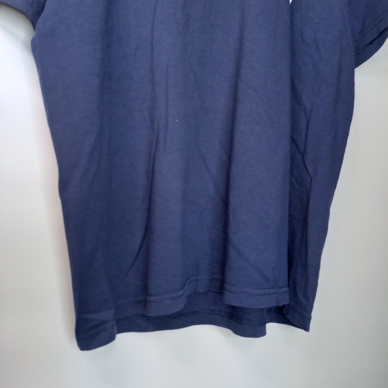 ヘインズ　旧ロゴ　クルーネック　プリントTシャツ　半袖　企業ロゴ　ネイビー