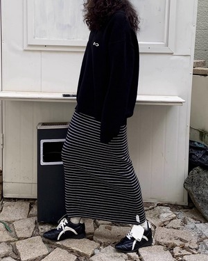 リブストライプタイトスカート A0552