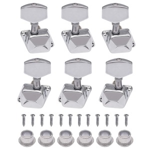 【数量限り】ギター用 ペグ 6個セット 3L＆3Rギターペグ シルバー メタル ネジ付き 防錆 半閉鎖 チューニングペグ ォークギター チューナー ギターペグ ギターのツマミ 交換部品 取り付け簡単 (C)