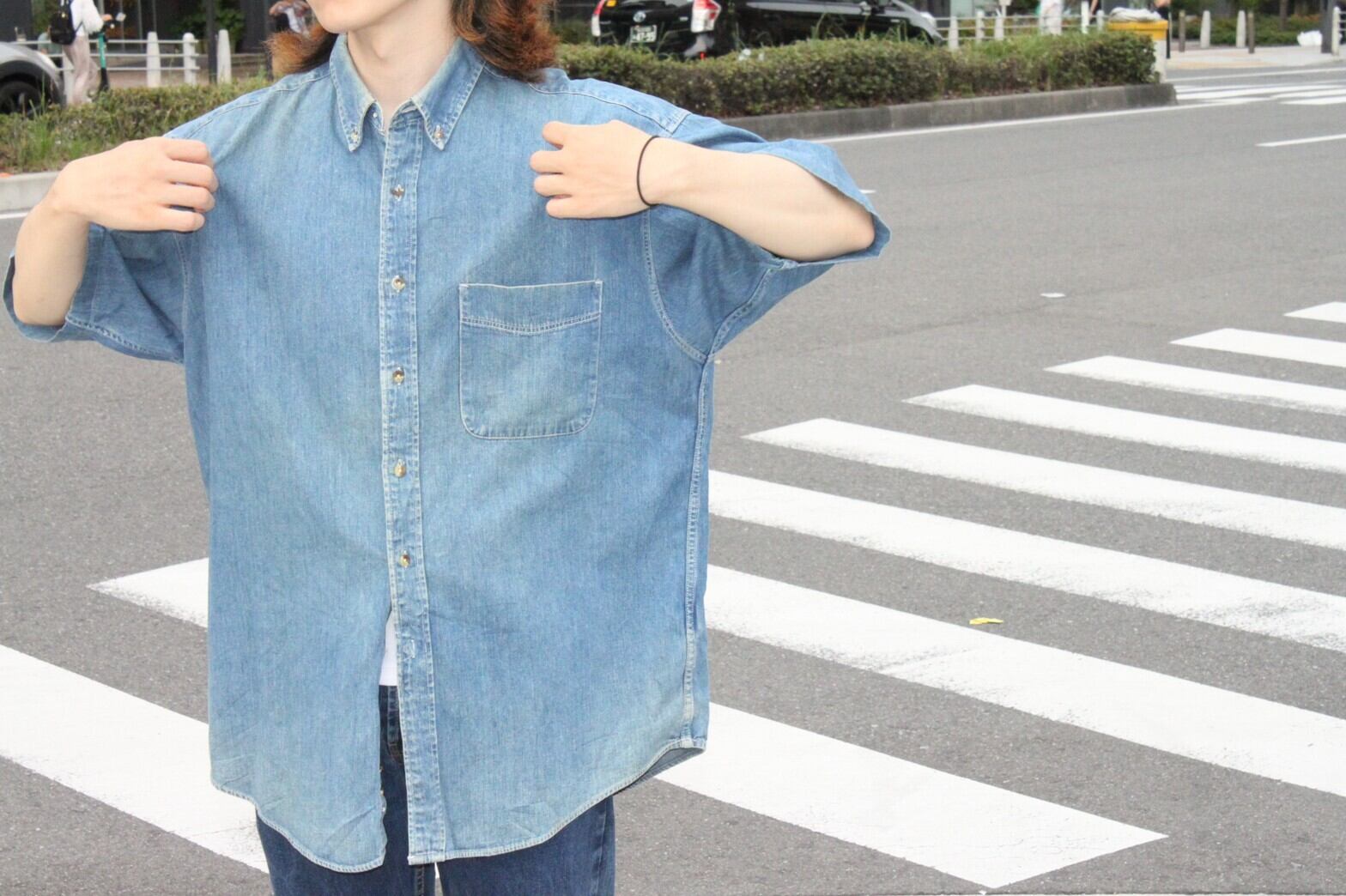 ~00s Eddie Bauer S/S denim shirt