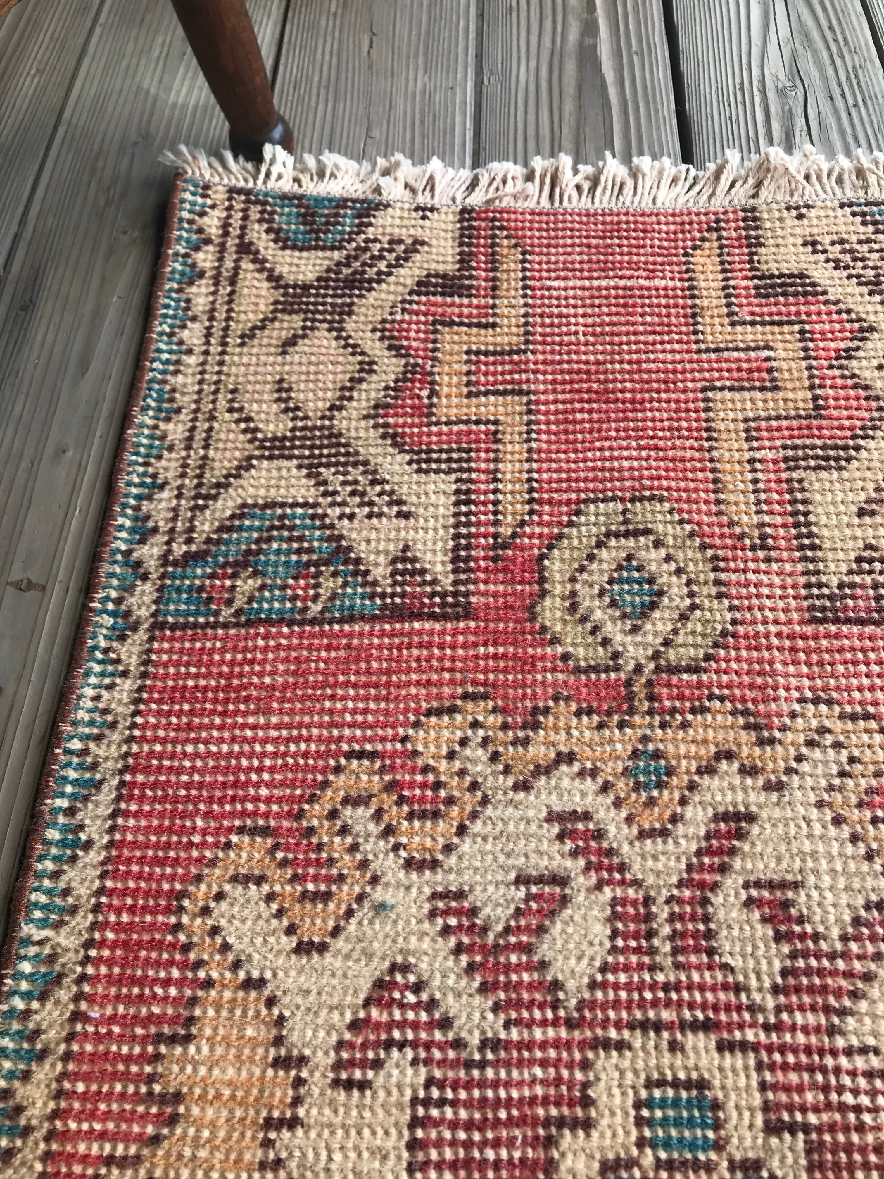 ビンテージ トルコ 絨毯 ミニラグ 玄関マット E | 家貨屋 kakaya