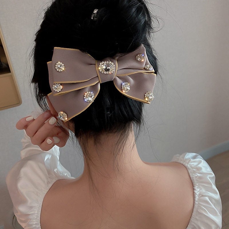 半額セール】ヘアアクセサリー ヘアクリップ 大きめ バレッタストーン