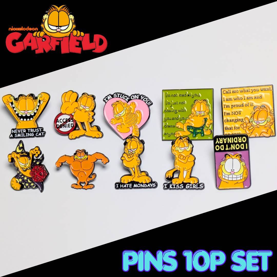 送料無料! ★ピンズ PINS★ピンバッジ 【 Garfield (ガーフィールド) 】10P SET 〚アメリカン雑貨 アメトイ〛