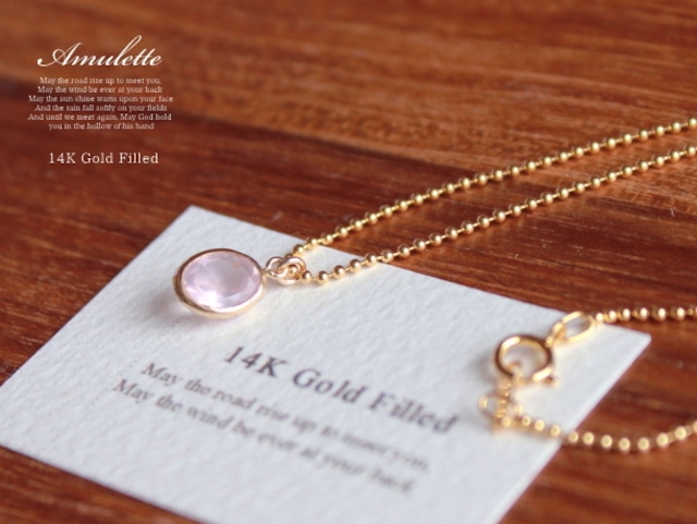 Amulette classic 14kgf Necklace Rose quartz 40cm