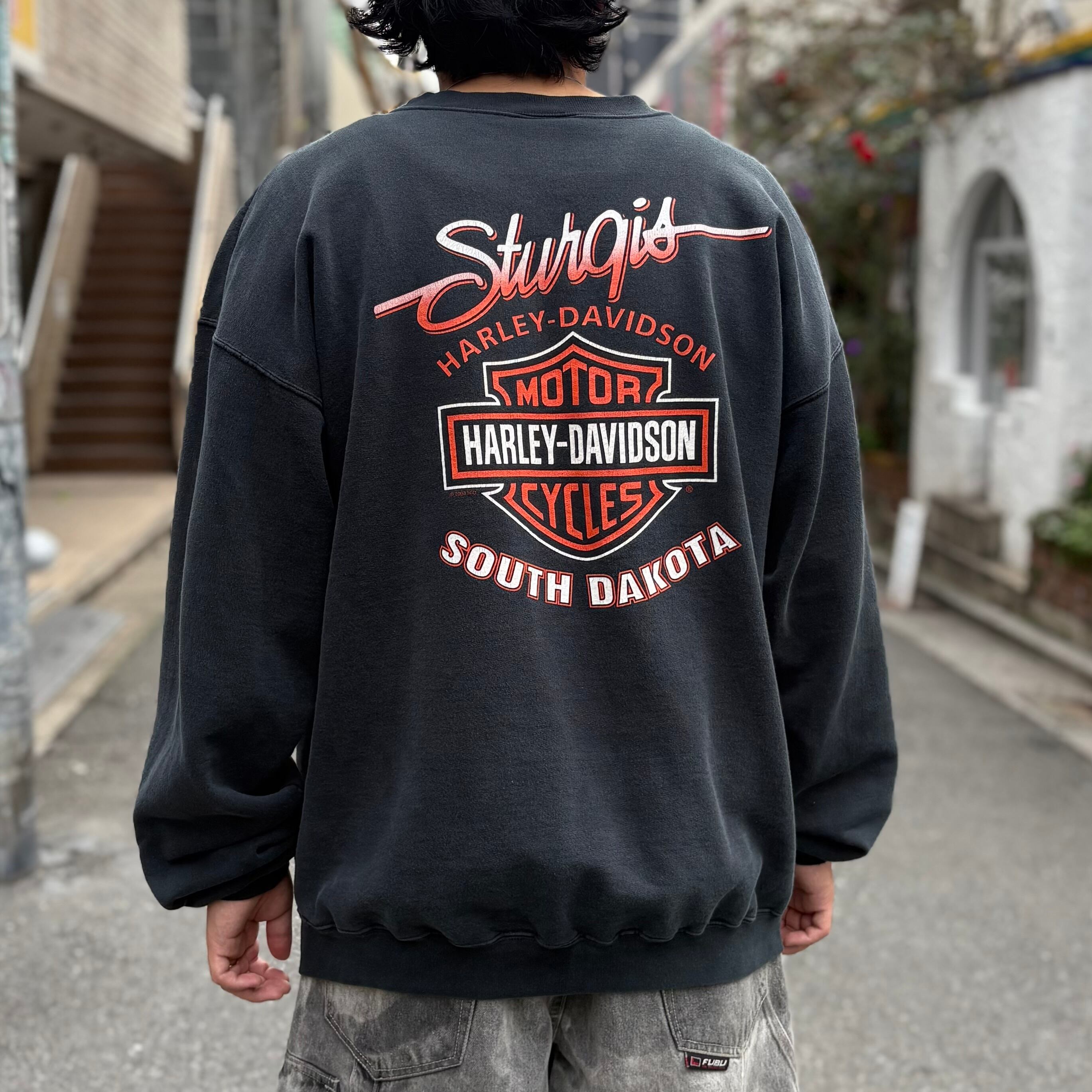 Harley-Davidson Tシャツ 炎デザイン 黒 2013 00sハーレーダビッドソン