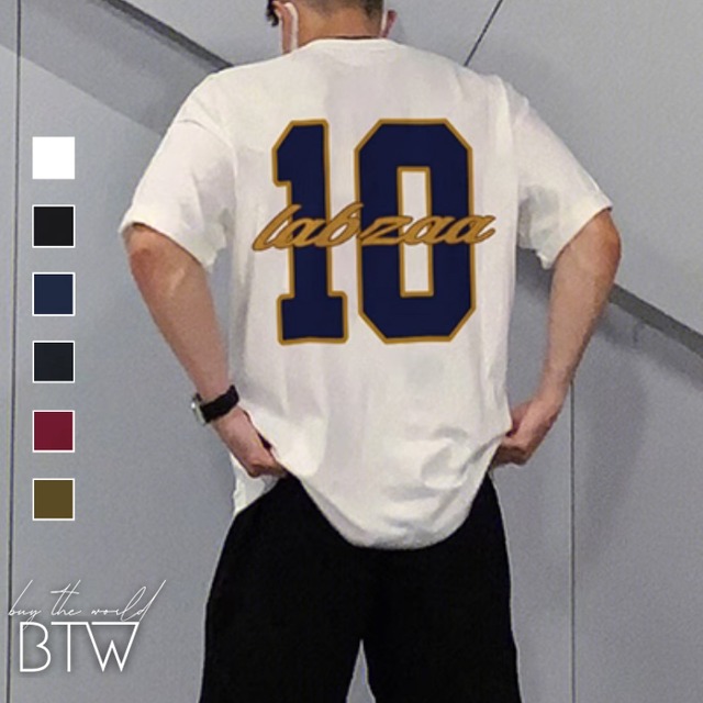 【韓国メンズファッション】バックプリントTシャツ アメカジ カジュアル スポーティー ストリート ゆったり カラバリ豊富 プチプラ BW2512