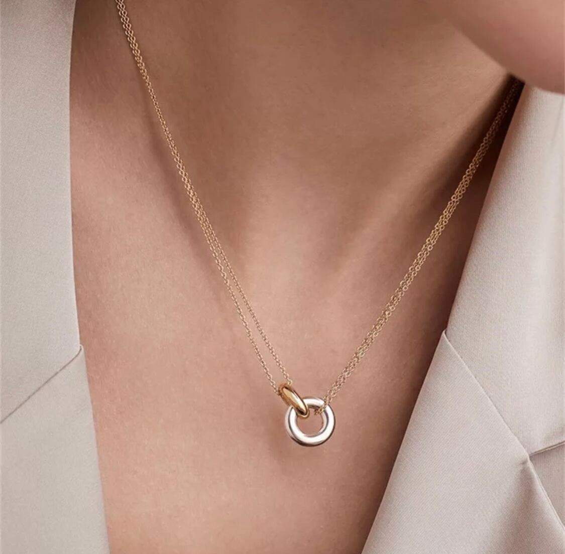 two ring necklace rise25mahalo