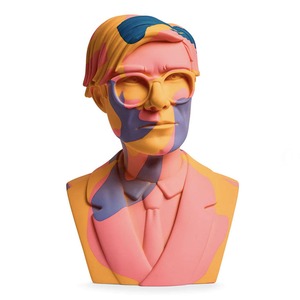 Andy Warhol 12" Bust Vinyl Art Sculpture - Orange Camouflage