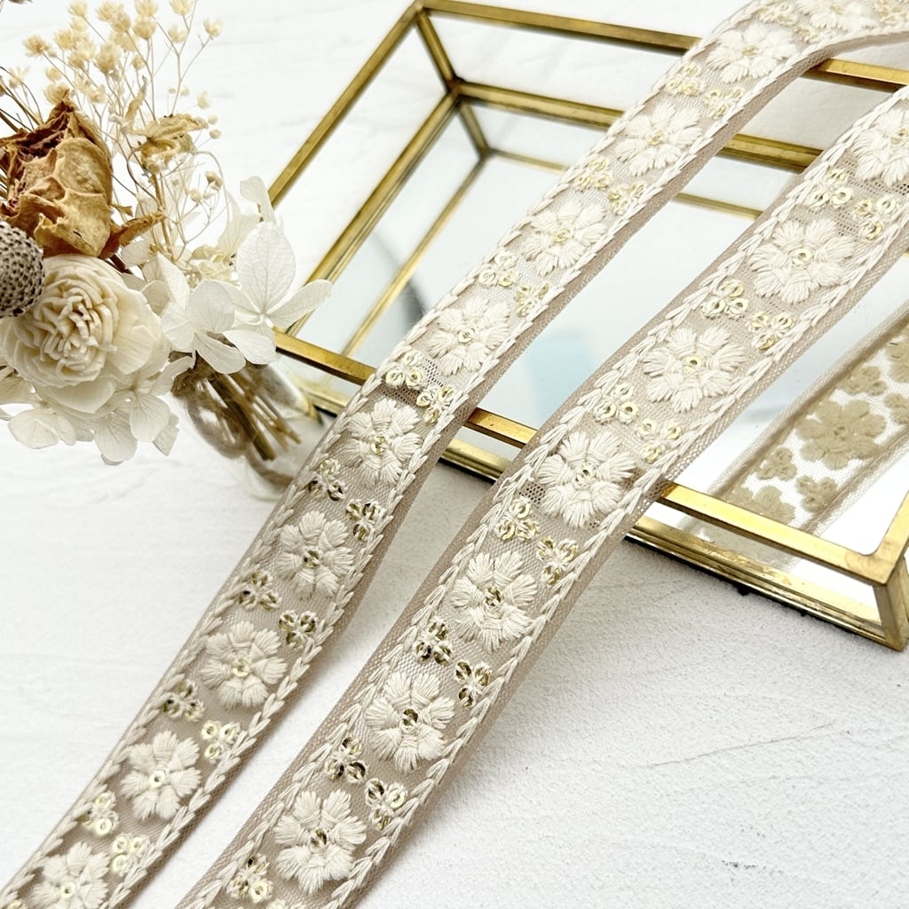 七彩花お花の刺繍ヘアゴムレトロの刺繍バッジ