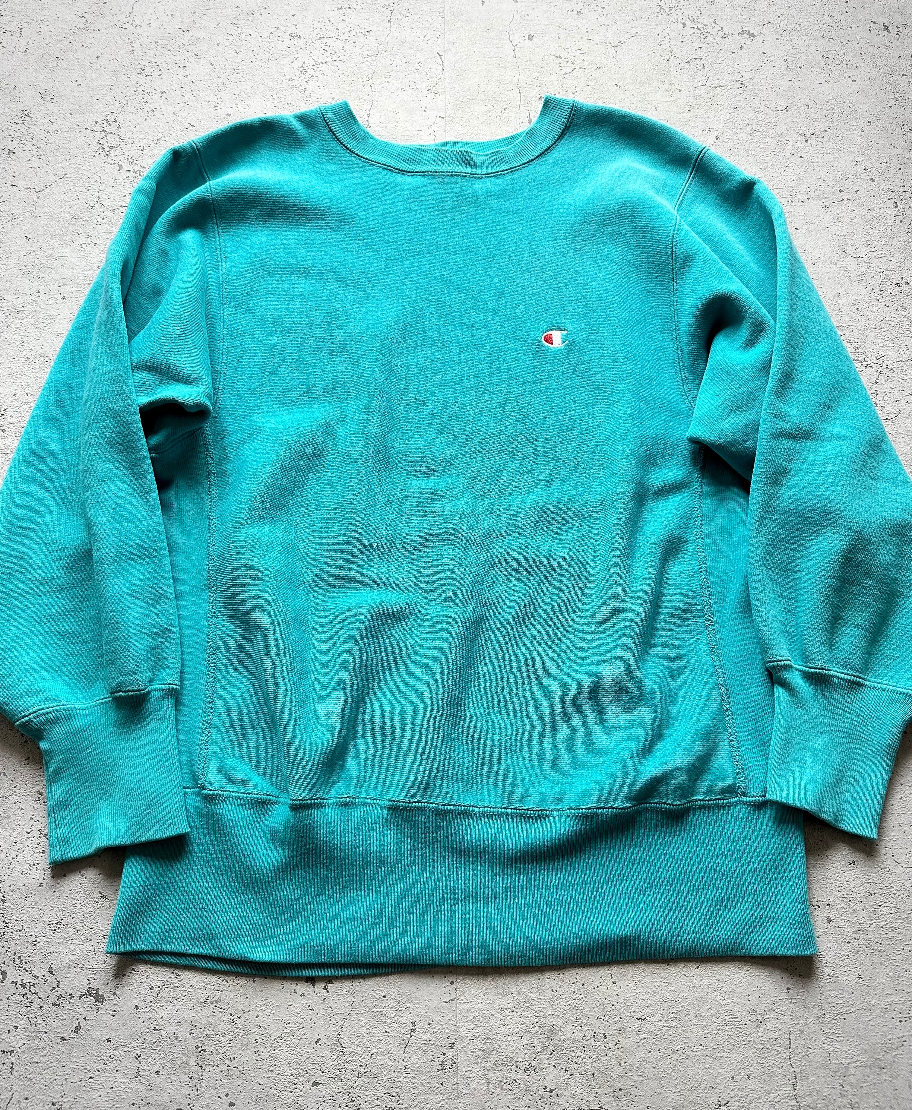 90s USA製 CHAMPION - REVERSE WEAVE SWEAT TURQUOISE OLD VINTAGE 