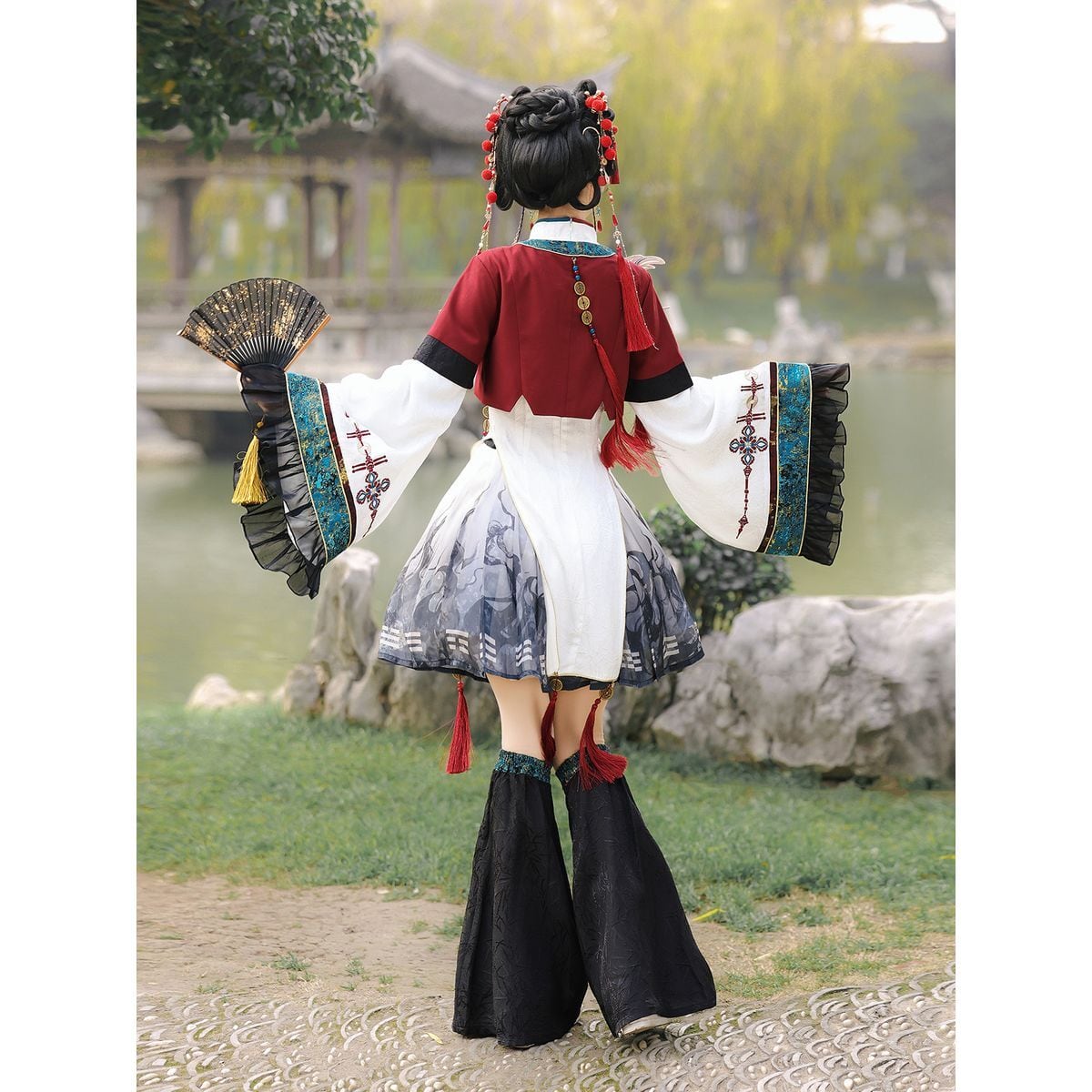朱札の陰陽姫チャイナ風セットアップ | Maiden's Rêve