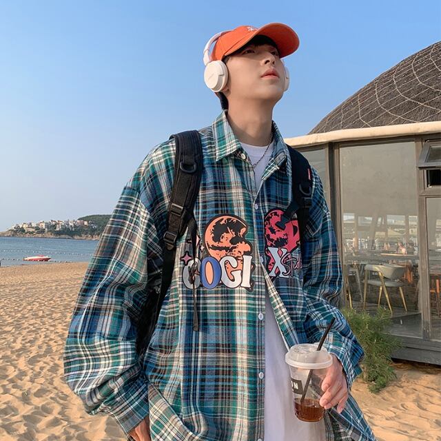 予約販売】シャツ 長袖 ネルシャツ フランネル メンズ オーバーサイズ