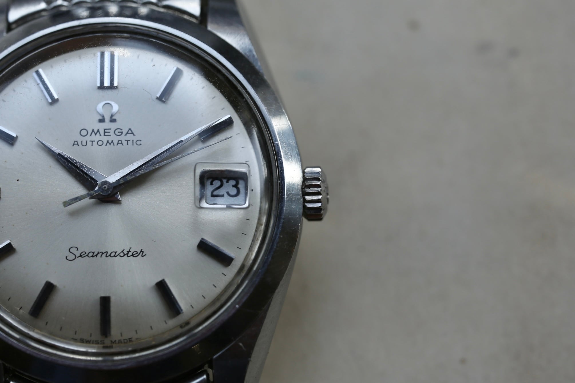 OMEGA】 1969年製 オメガ シーマスタ デイト 純正 7連ライスジュビリー