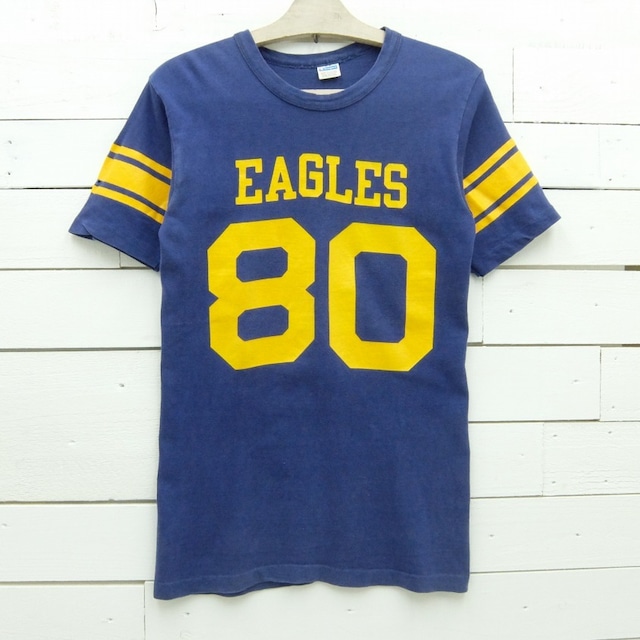 1970's Champion チャンピオン フットボールTシャツ EAGLES 80 ブルーバータグ ビンテージ メンズ Sサイズ相当 made in usa