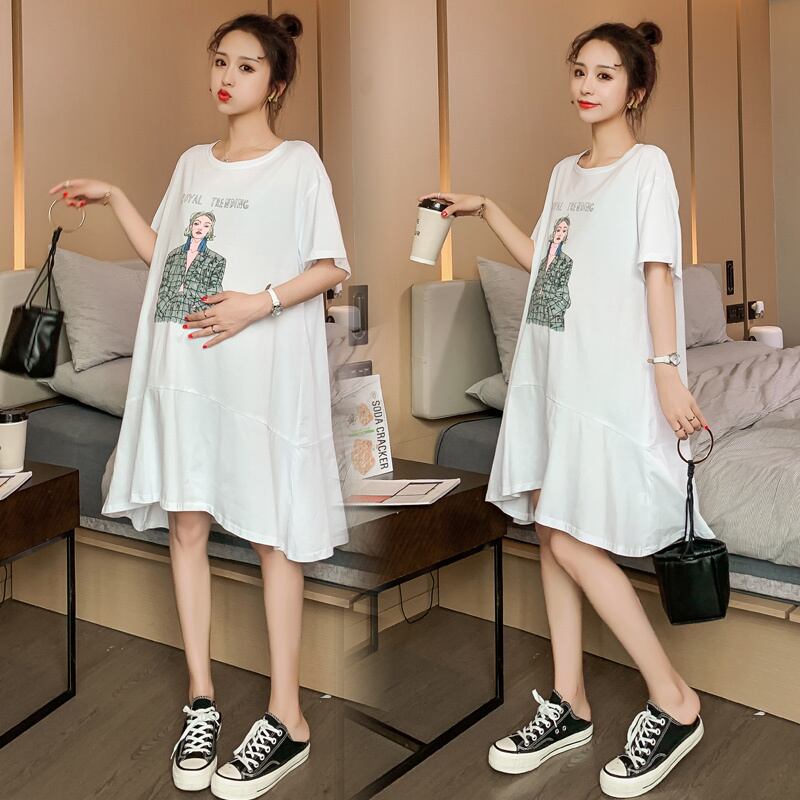 【新作】【送料無料】 256＃マタニティ服春秋コットンプラスサイズマタニティトップス服妊婦Tシャツドレス 大きめサイズ スプリング 春物 オータム 秋物 AL expec381127221404