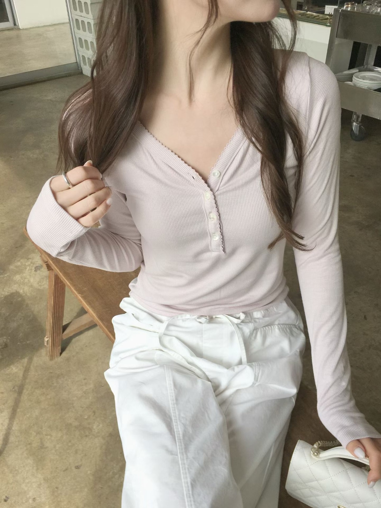 (予約) vegetable / River button tee 3color