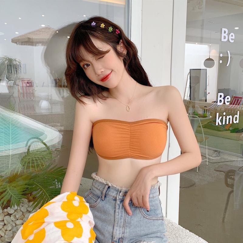 ストラップレスリング トップス レディースサマー薄手ホワイトバックブラ 夏物 指輪 YY-ファッション28886210479