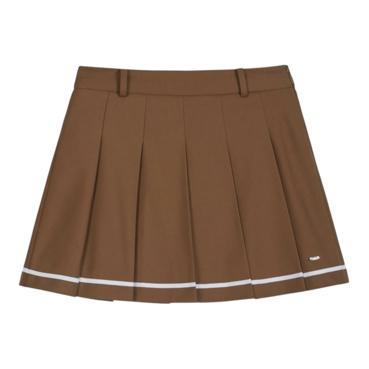 GOXO ゴーエックスオー メタルロゴライン プリーツスカート ブラウン