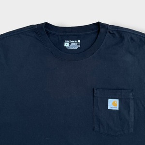 【Carhartt】ポケットTシャツ ポケT  LOOSE FIT Cロゴ X-LARGE ビッグサイズ 半袖 黒 カーハート US古着