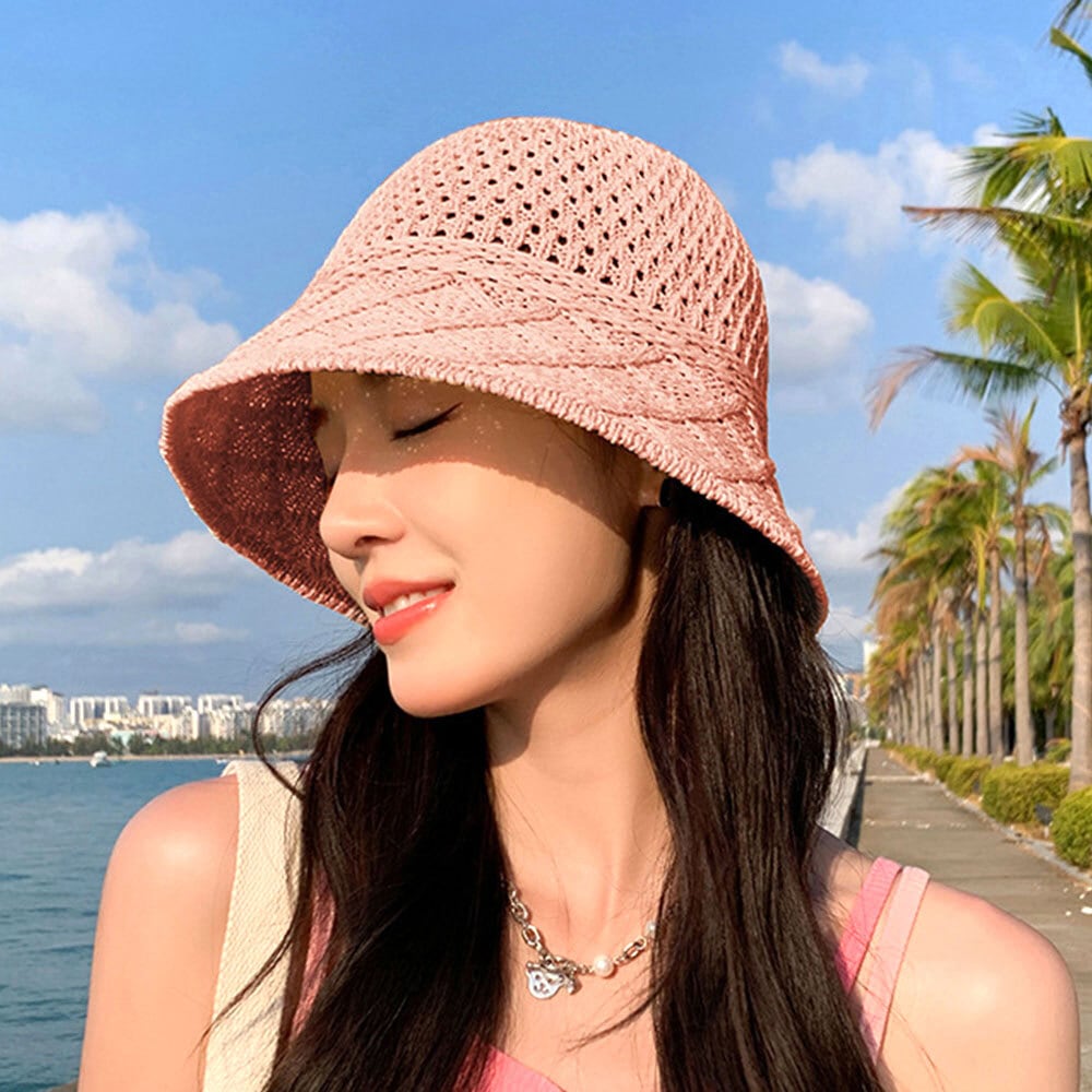 麦わら バケットハット レディース 春夏 韓国 麦わら帽子 帽子 ハット おしゃれ 大人 かわいい UV対策 日差し避け 涼しい 軽量 蒸れない ナチュラル 大人可愛い 大人女子