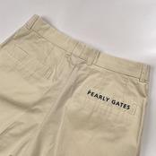PARLY GATES パーリーゲイツ GOLF ロゴ刺繍 ツータック スラックスパンツ サイズ 4 /オフホワイト系/メンズ/ゴルフ/日本製
