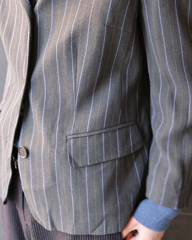 3b striped single tailored jacket