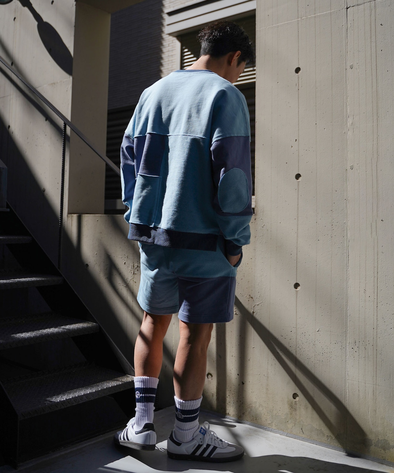 【#Re:room】COLOR PATCHWORK SWEAT SHORTS［REP239］