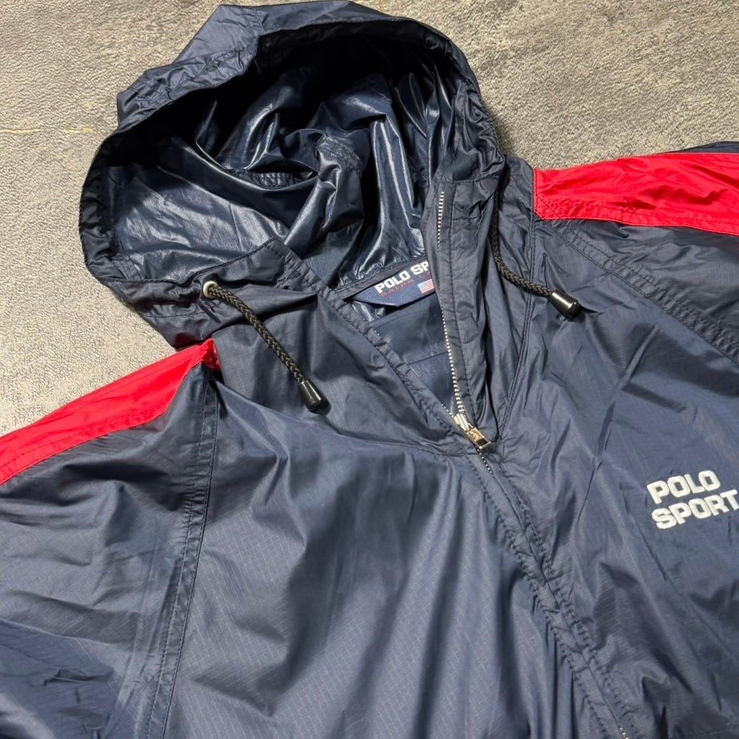 90s POLO SPORT Ralph Lauren nylon zip hoody M ポロスポーツ ラルフ