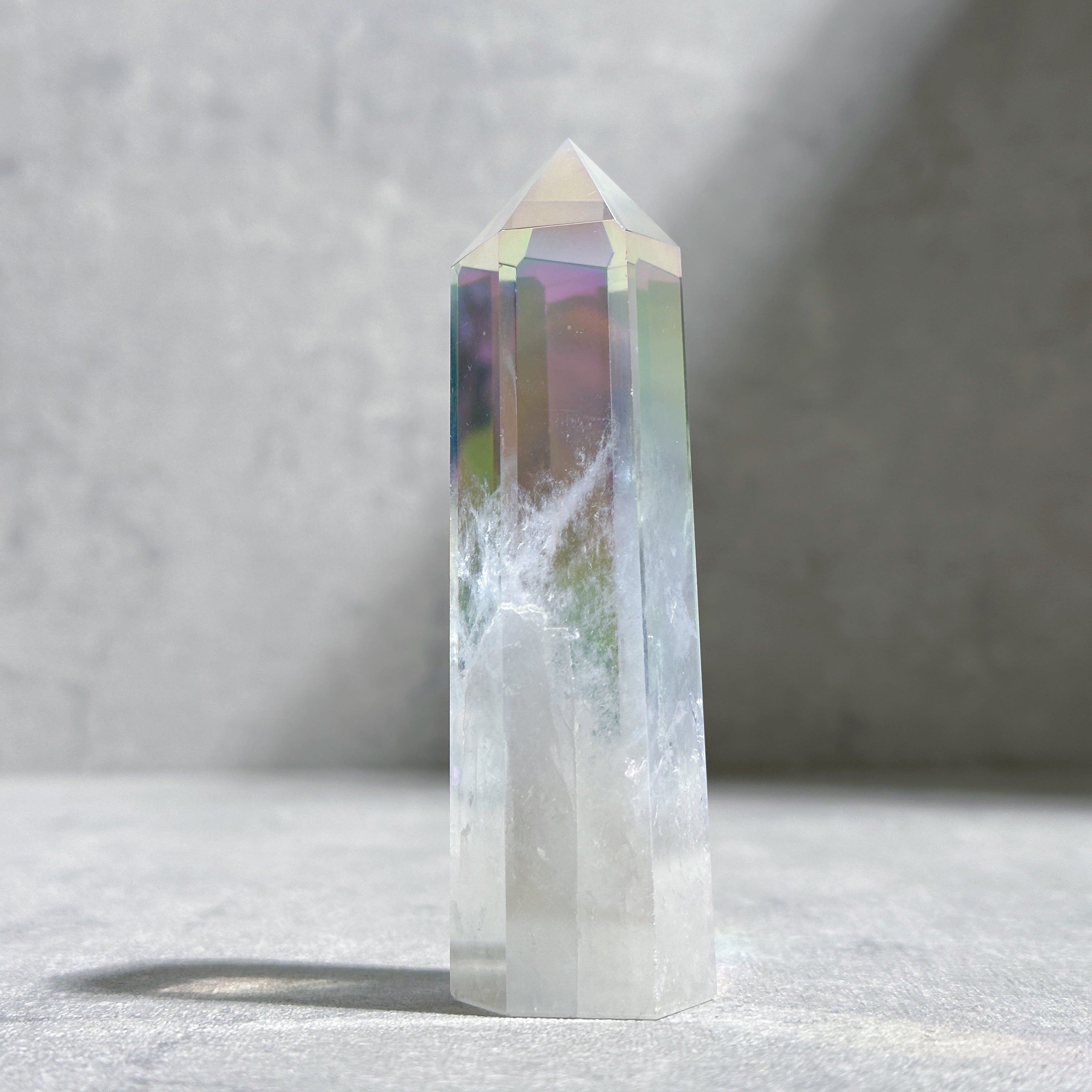 天然石 オーラクォーツ　タワー　kamoku 2つセット エンジェルオーラクォーツ タワー75✧Aura Quartz ✧天然石・鉱物
