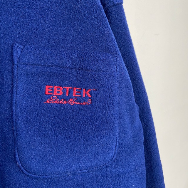 90s EddieBauer EBTEK USA製　フリースシャツ　ブルー　M