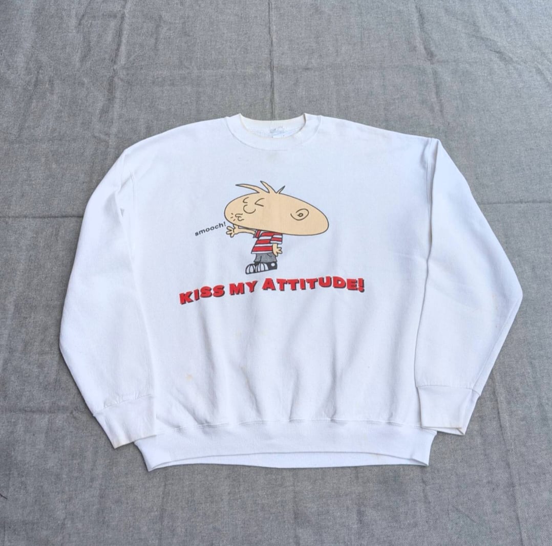 90s humor design sweat shirt 小岩店