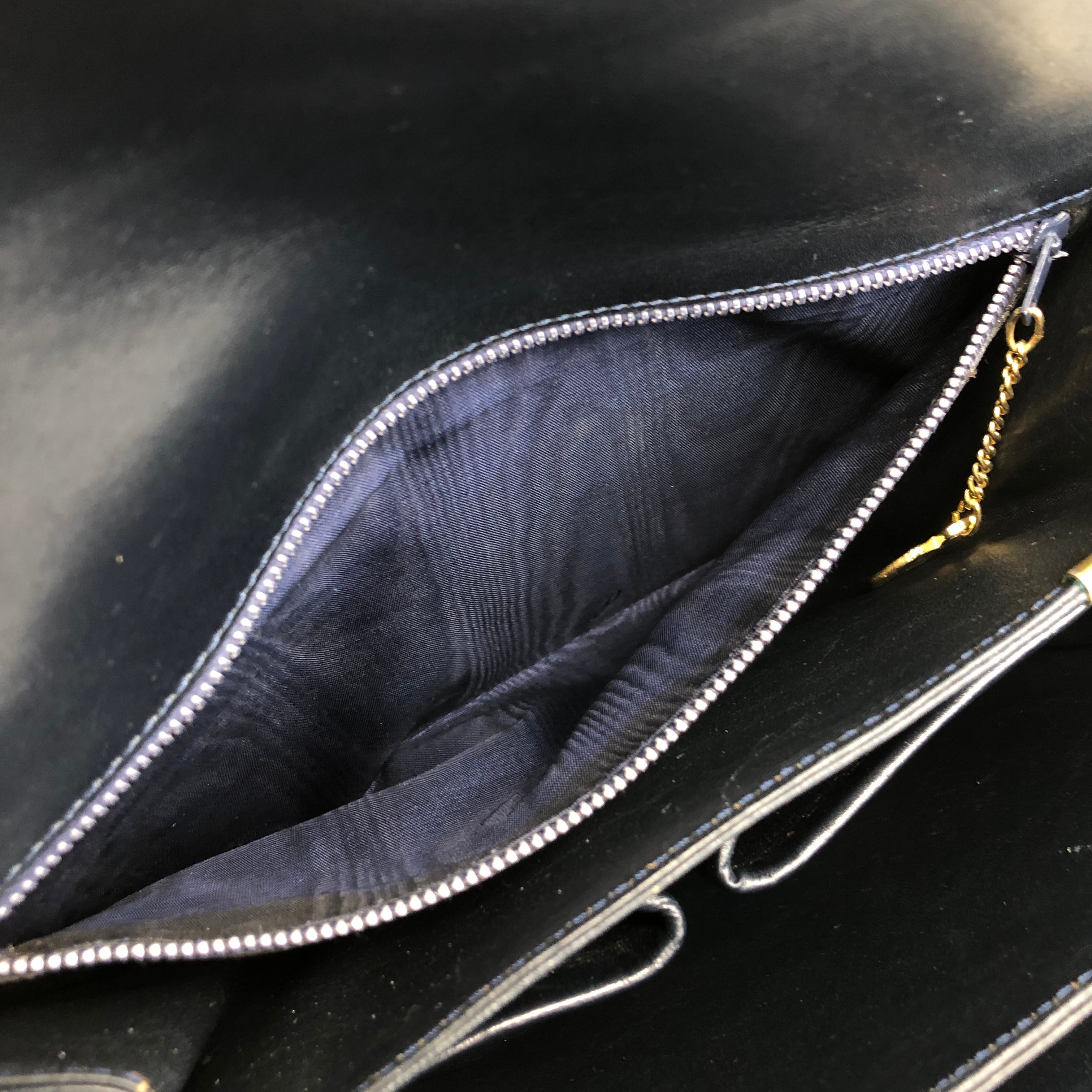 CELINE セリーヌ ショルダーバッグ ダークネイビー ブラゾン