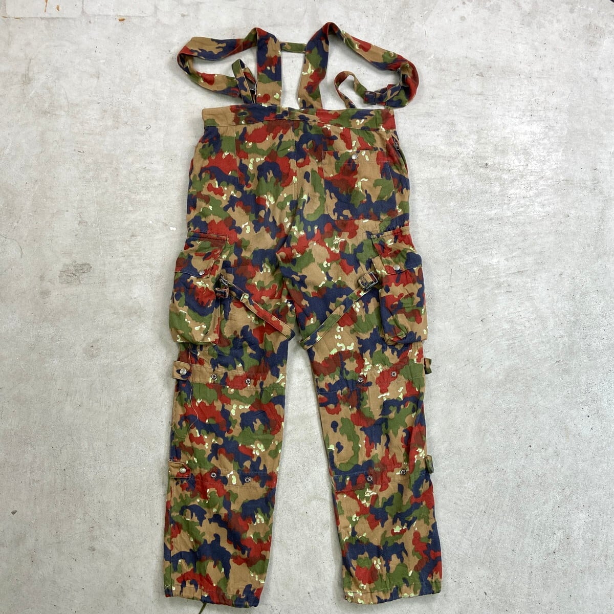 70~80年代 M-70 スイス軍 アルペンカモ オーバーオール カーゴパンツ