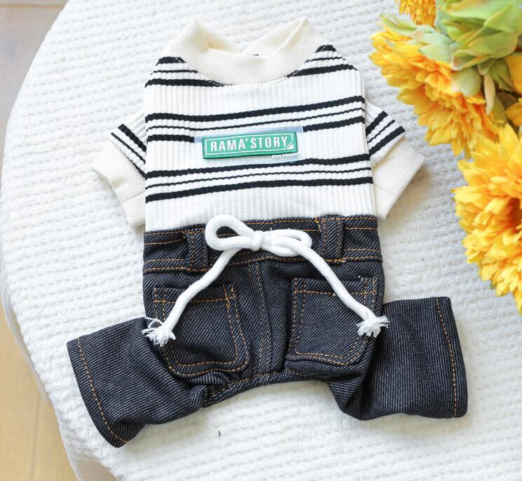 《予約》№2101746 ボーダー×デニムロンパース