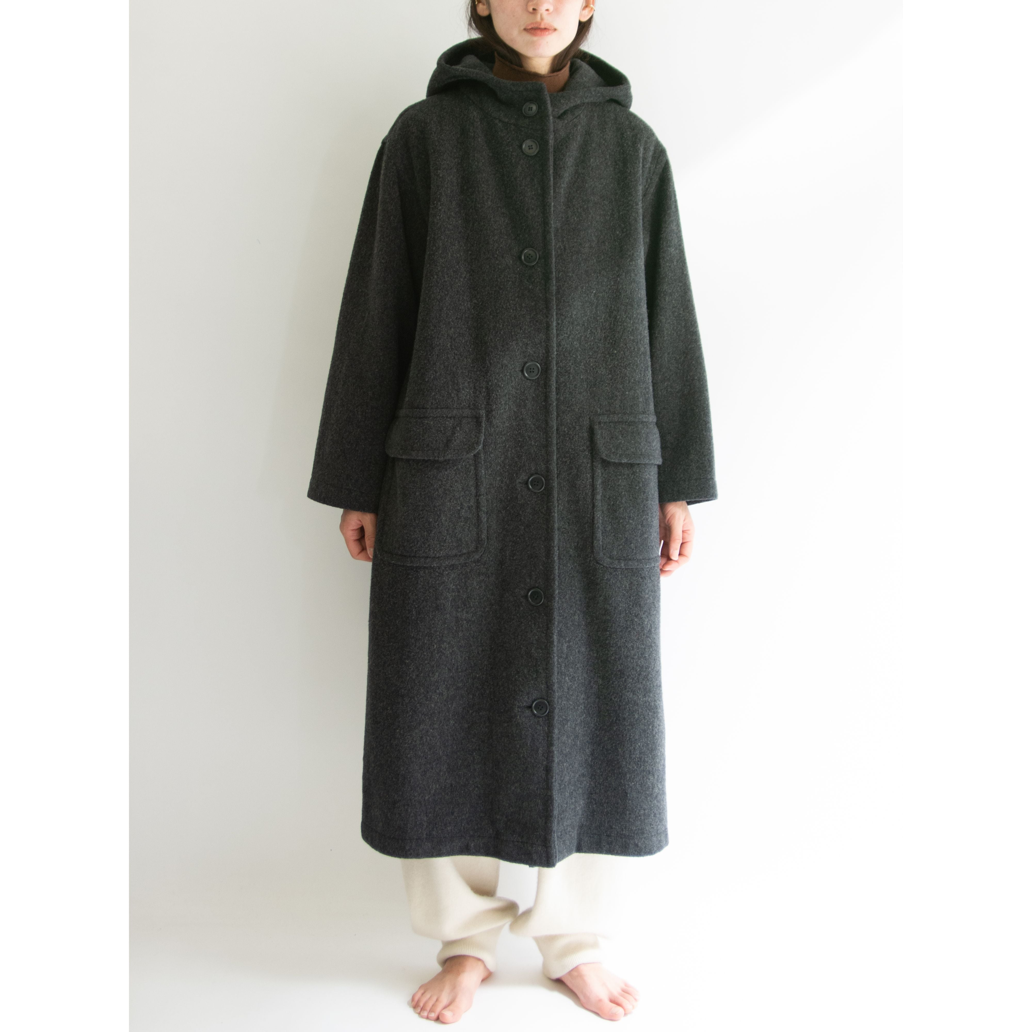 【Eddie Bauer】Made in  Honduras 90's Wool-Nylon Hooded Coat（エディバウアー ホンジュラス製ウールナイロンフーデッドコート）