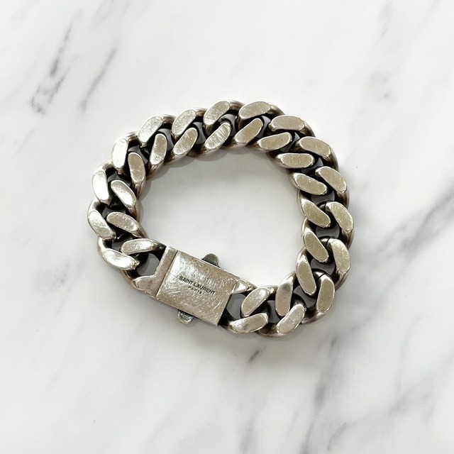 Saint Laurent サンローラン メタルカーブチェーンブレスレット