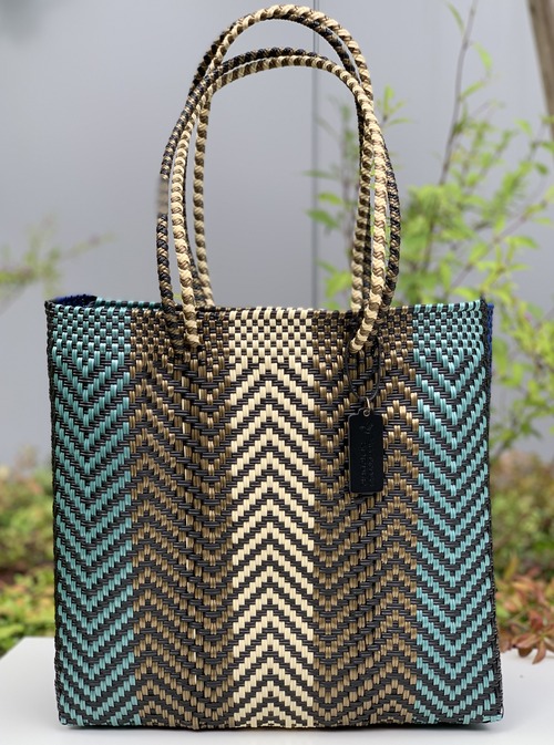 M Mercado Bag (Long handle) Gold/Black/Cream/Turquoise blue/Blue