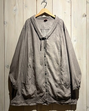 【a.k.a.C.a.k.a vintage】Draw Code Gimmick Vintage Linen Blend Jacket