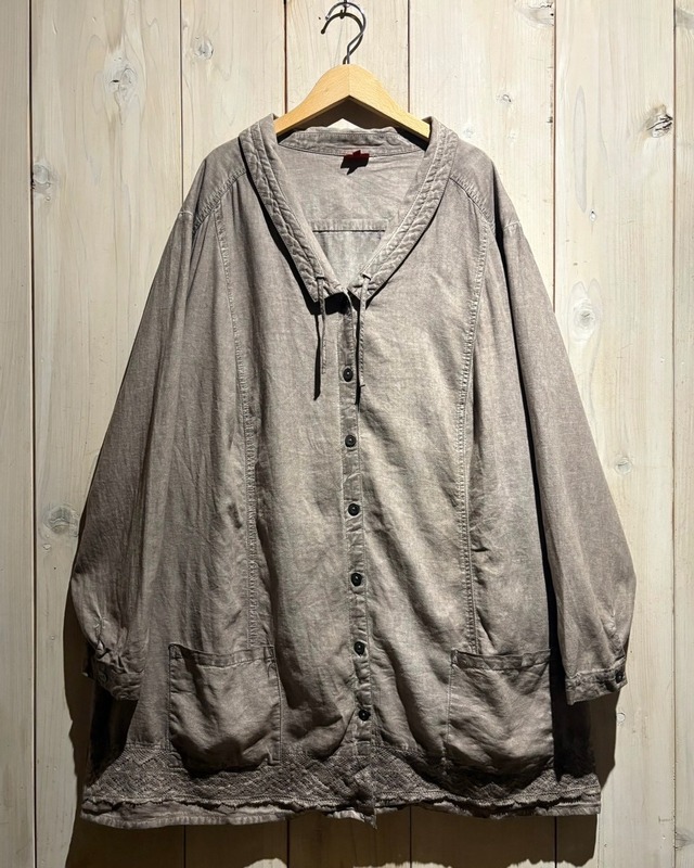 【a.k.a.C.a.k.a vintage】Draw Code Gimmick Vintage Linen Blend Jacket