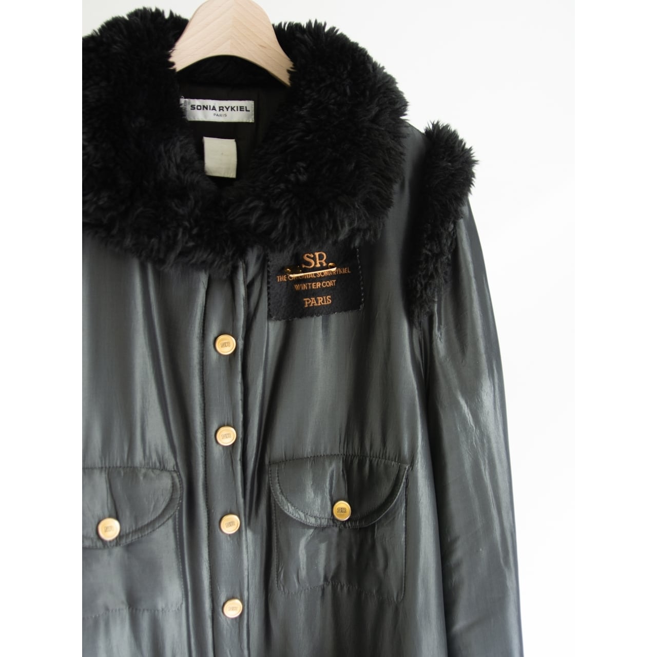 【SONIA RYKIEL】Made in France 80-90's Acetate Padding Coat（ソニアリキエル フランス製アセテート中綿コート）