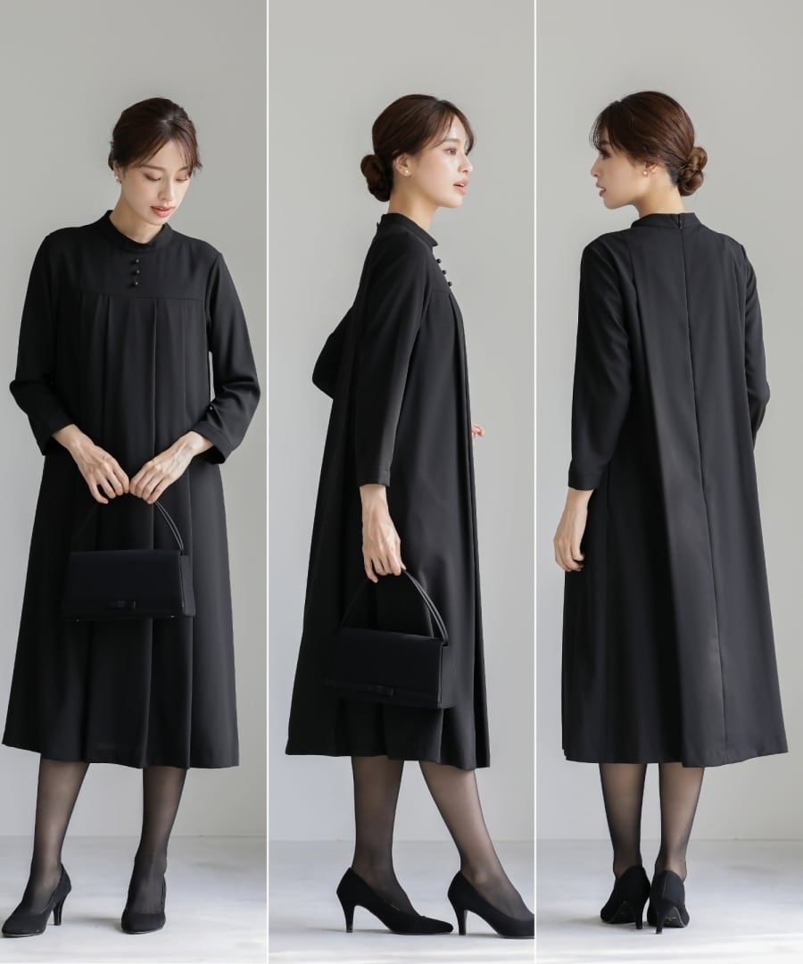 最強配送】喪服・礼服【洗えるフォーマル】ヨーク切り替えタック
