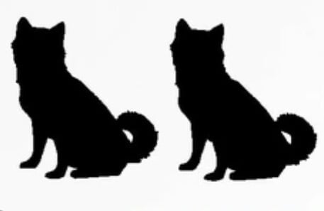 OnePointミニステッカー「柴犬」2枚1セット　黒