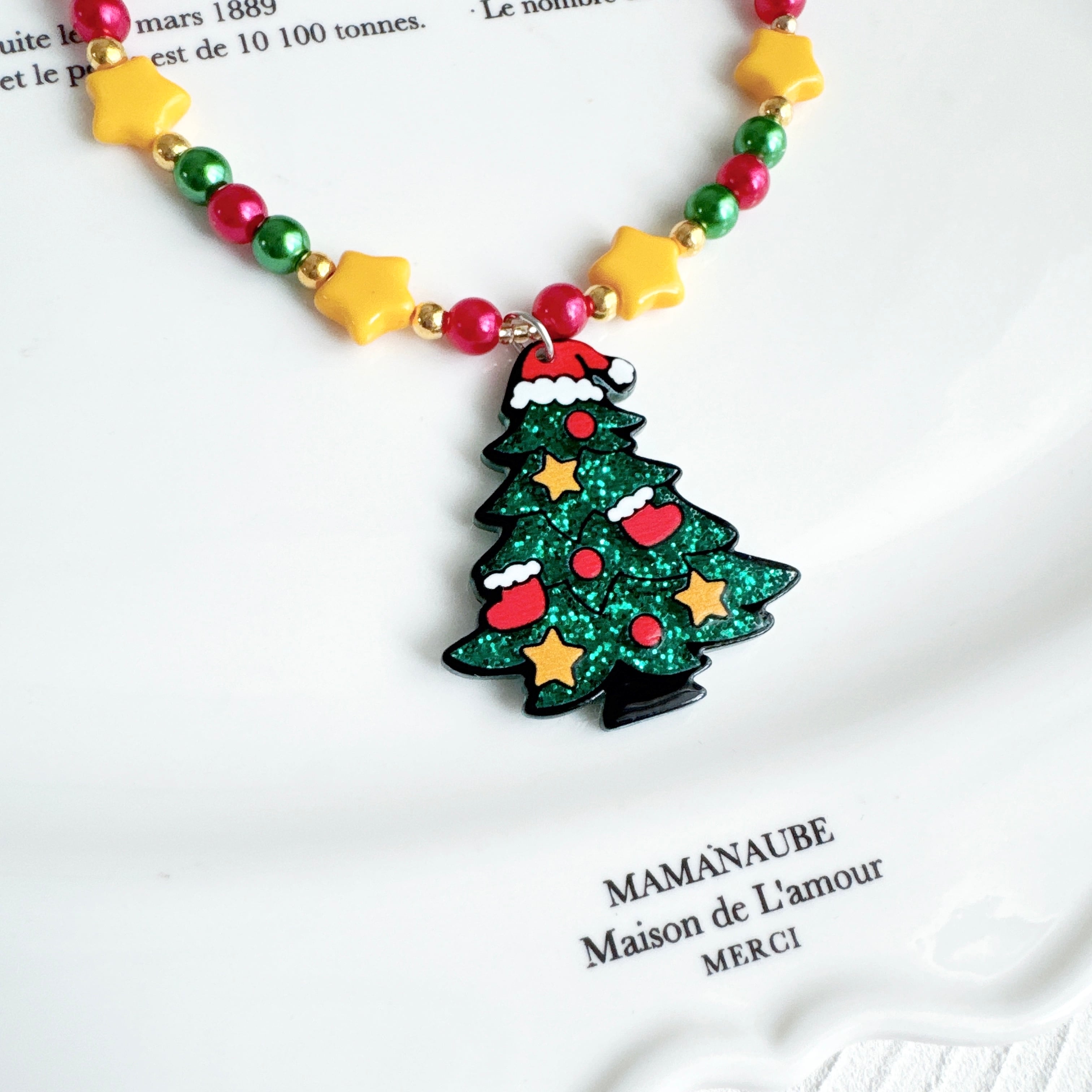 クリスマス*スターツリーネックレス