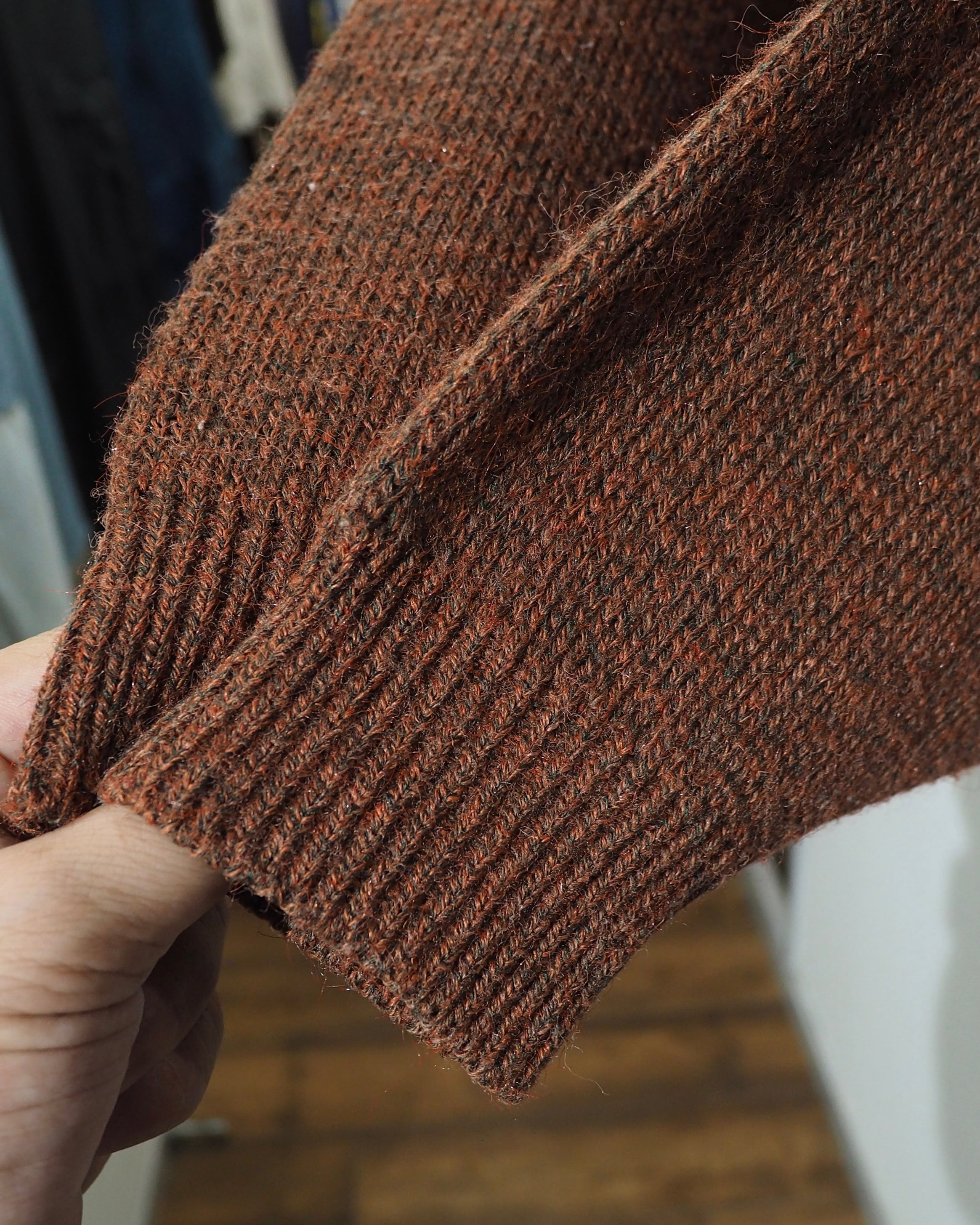 1980s ” 骨 - Bone ”Geometric Pattern Weaving Vintage Knit Cardigan