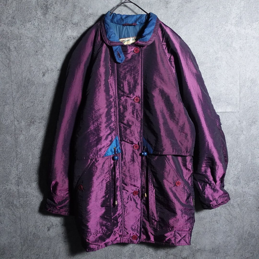 Purple chinstrap design nylon jacket